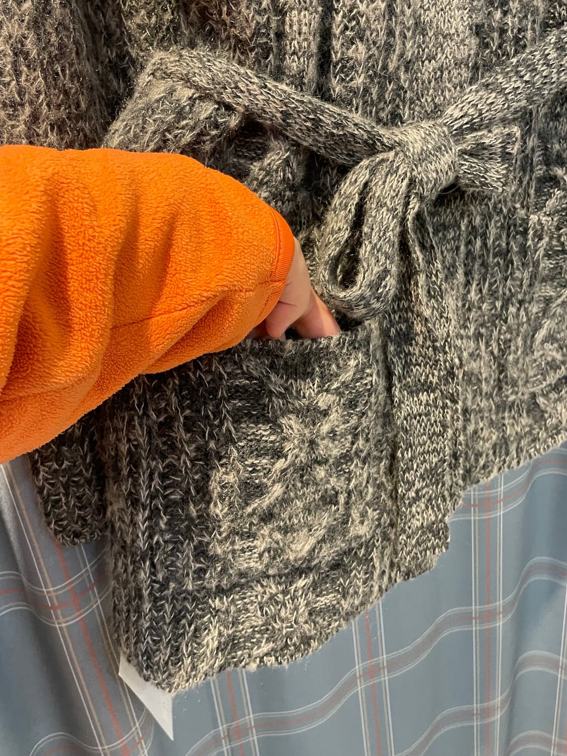 일본빈티지 보카시 후드 벨트가디건 상품이미지5