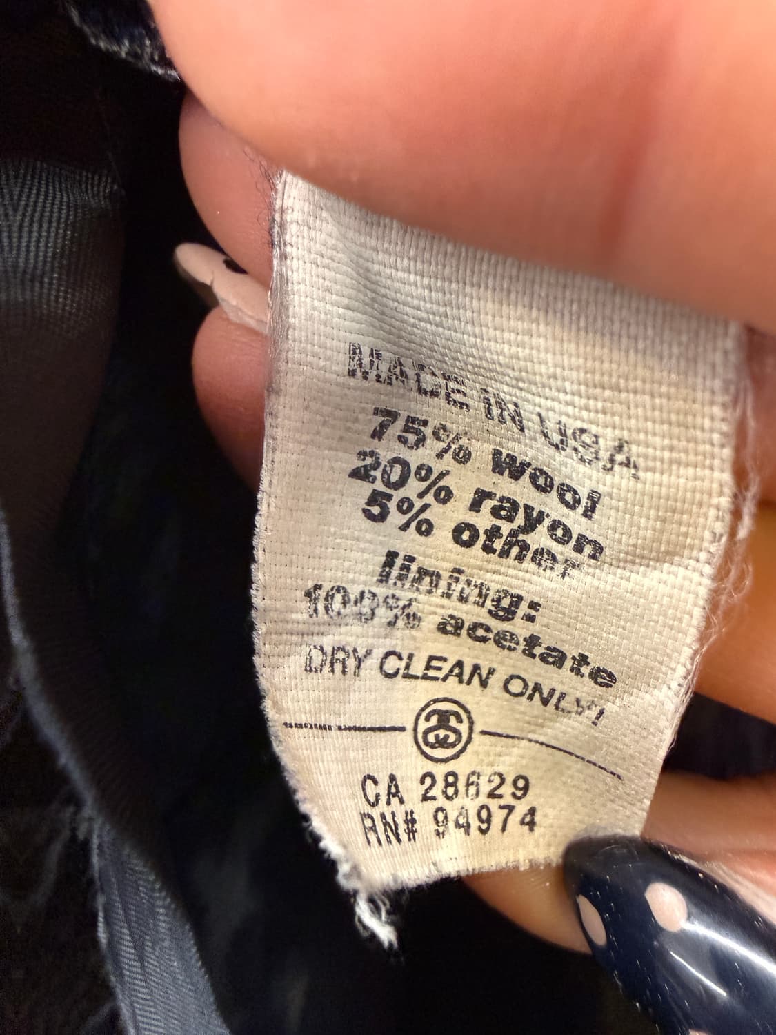 1990s Stussy 스투시 USA 피코트 자켓 상품이미지7