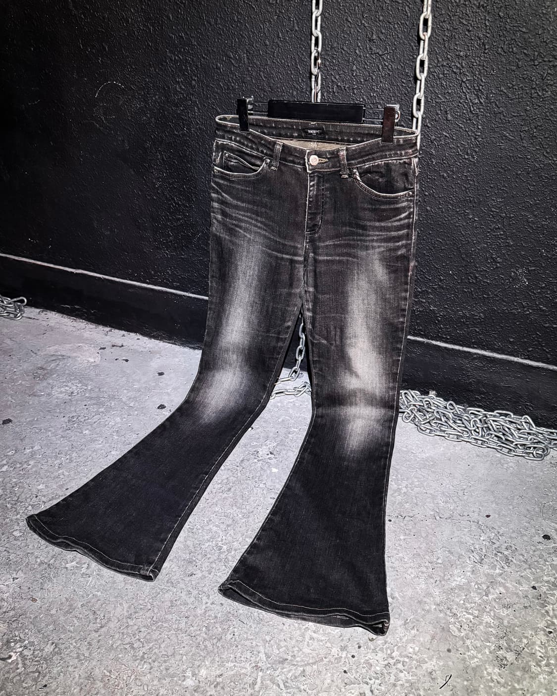 SOMETHING – Black Washed Bootcut Denim P 상품이미지1