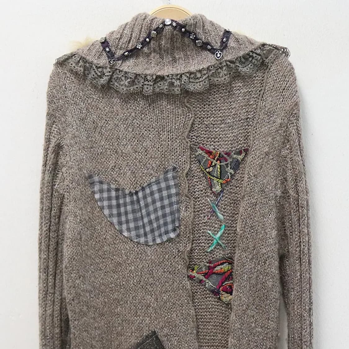 KHAKI KOJI 그런지 울 혼방 롱 가디건 63966 상품이미지6