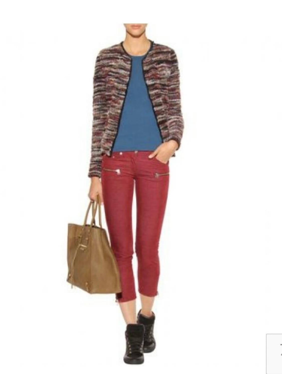 이자벨마랑 에뚜왈 부클 트위드 집업자켓 상품이미지1