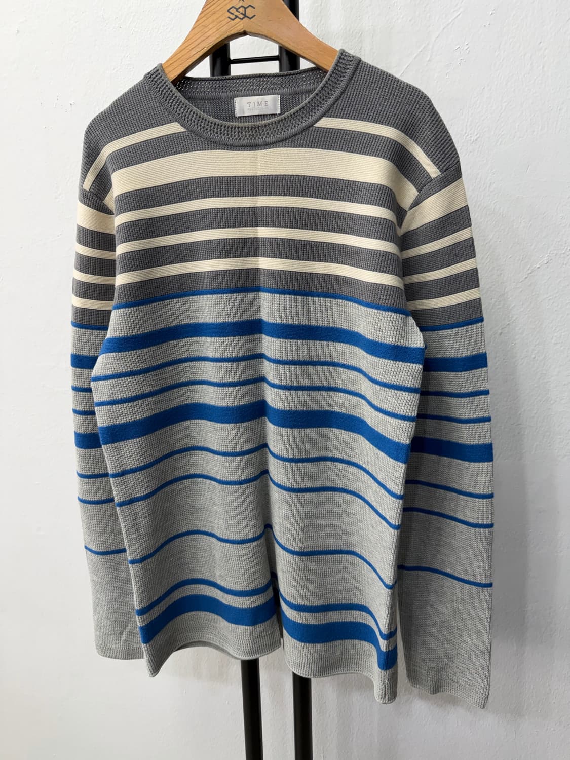 정품) 타임옴므 한섬 스트라이프 니트 95 상품이미지3