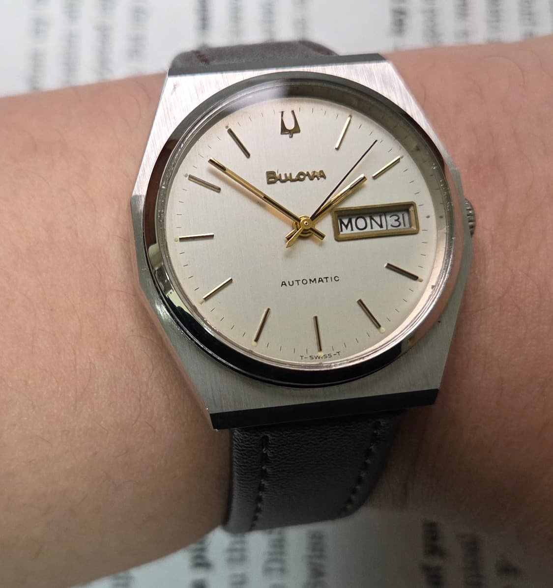 빈티지 부로바 데이데이트 팔각옥토 실버판 골드인덱스 오토매틱 상품이미지9