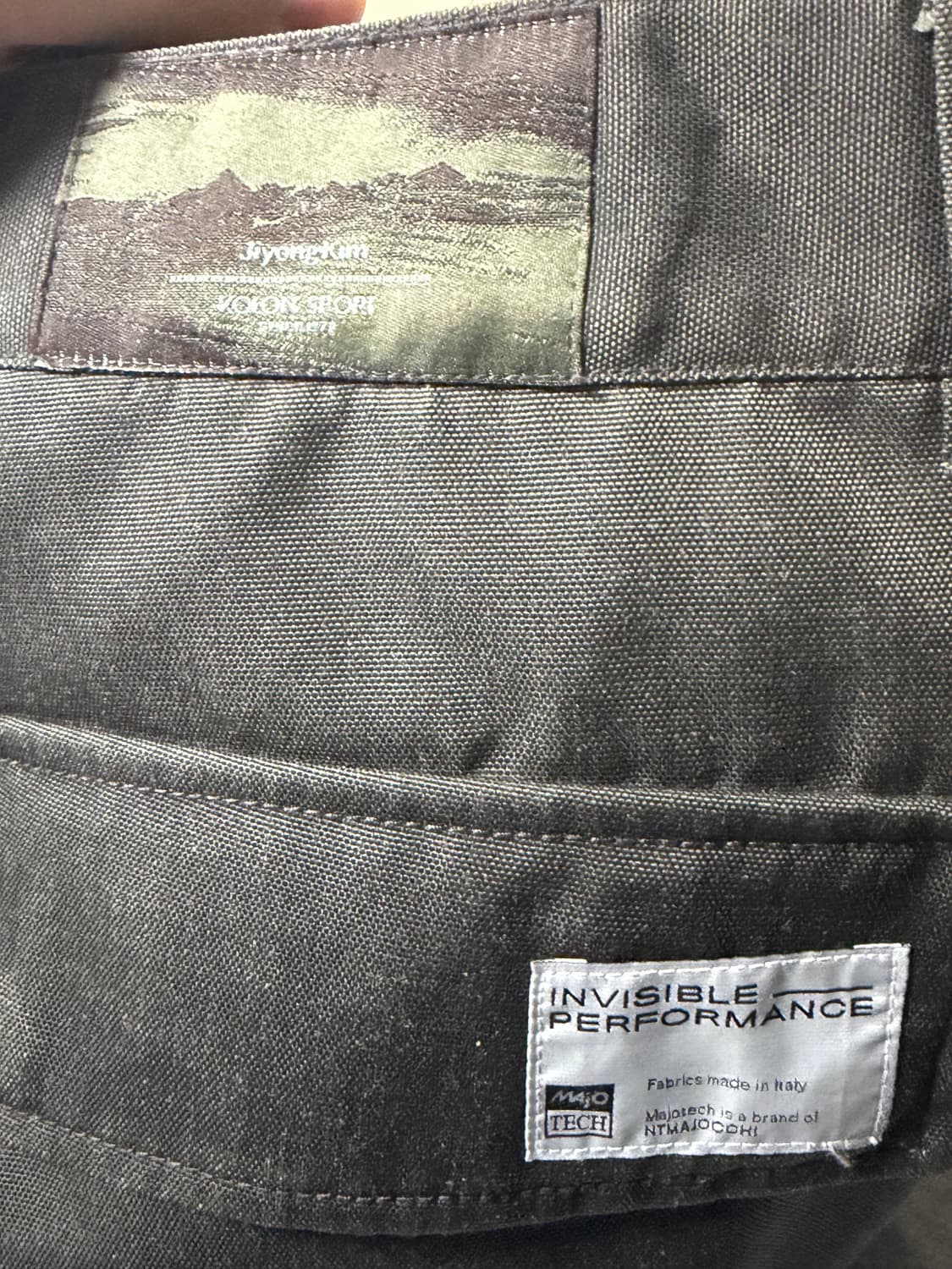 L ) 코오롱 지용킴 3D 팬츠 카키 그레이 상품이미지3