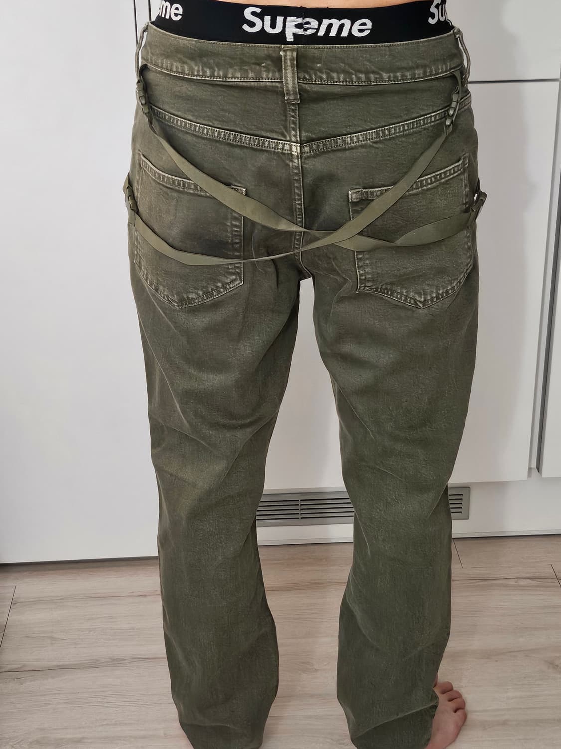 Helmut Lang olive strap denim pants 상품이미지1