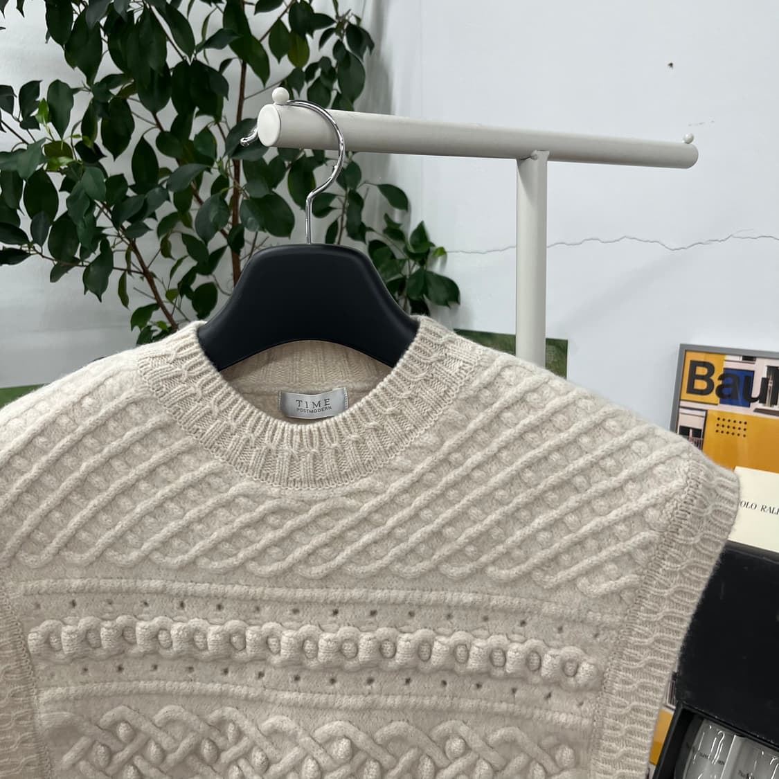 타임 우먼 캐시미어 블렌드 크로셰 니트 베스트 F(90) 상품이미지2