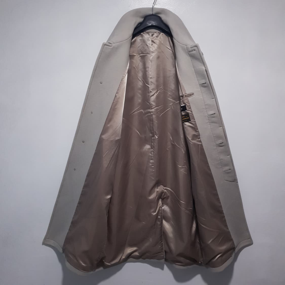 실측 XL) COOR 쿠어 MTR 발마칸 울 캐시미어 코트 크림 희귀 상품이미지6