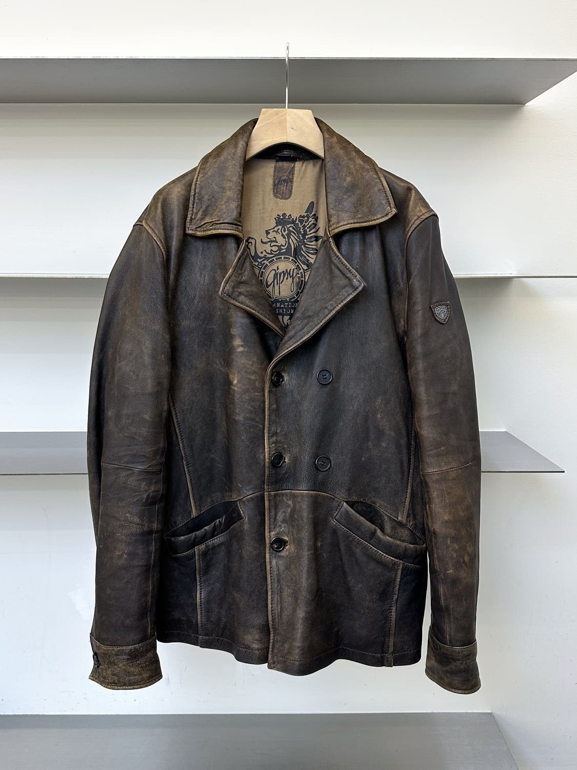 집시 더블 브레스티드 레더 자켓 상품이미지3