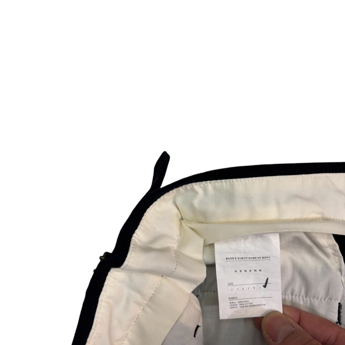 퍼렌 네이비 투 턱 울 슬랙스 상품이미지4