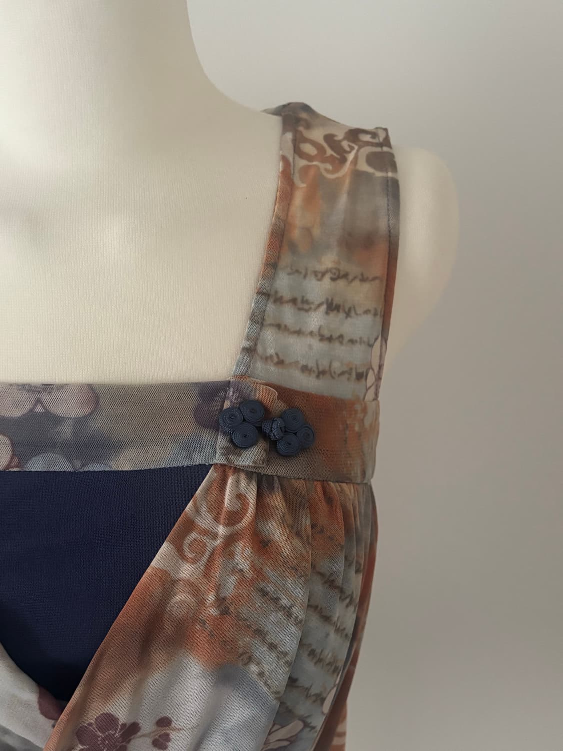 [ZAX] 일본 빈티지 오리엔탈 동양풍 치파오 슬리브리스 상품이미지3