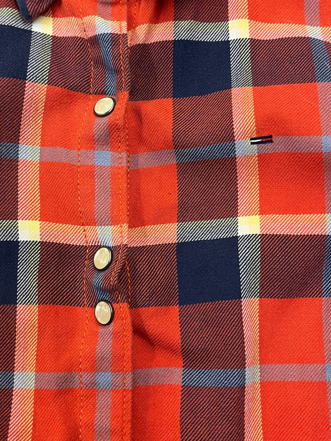 타미힐피거 버튼 체크 셔츠 레드 M #csz2079 상품이미지6