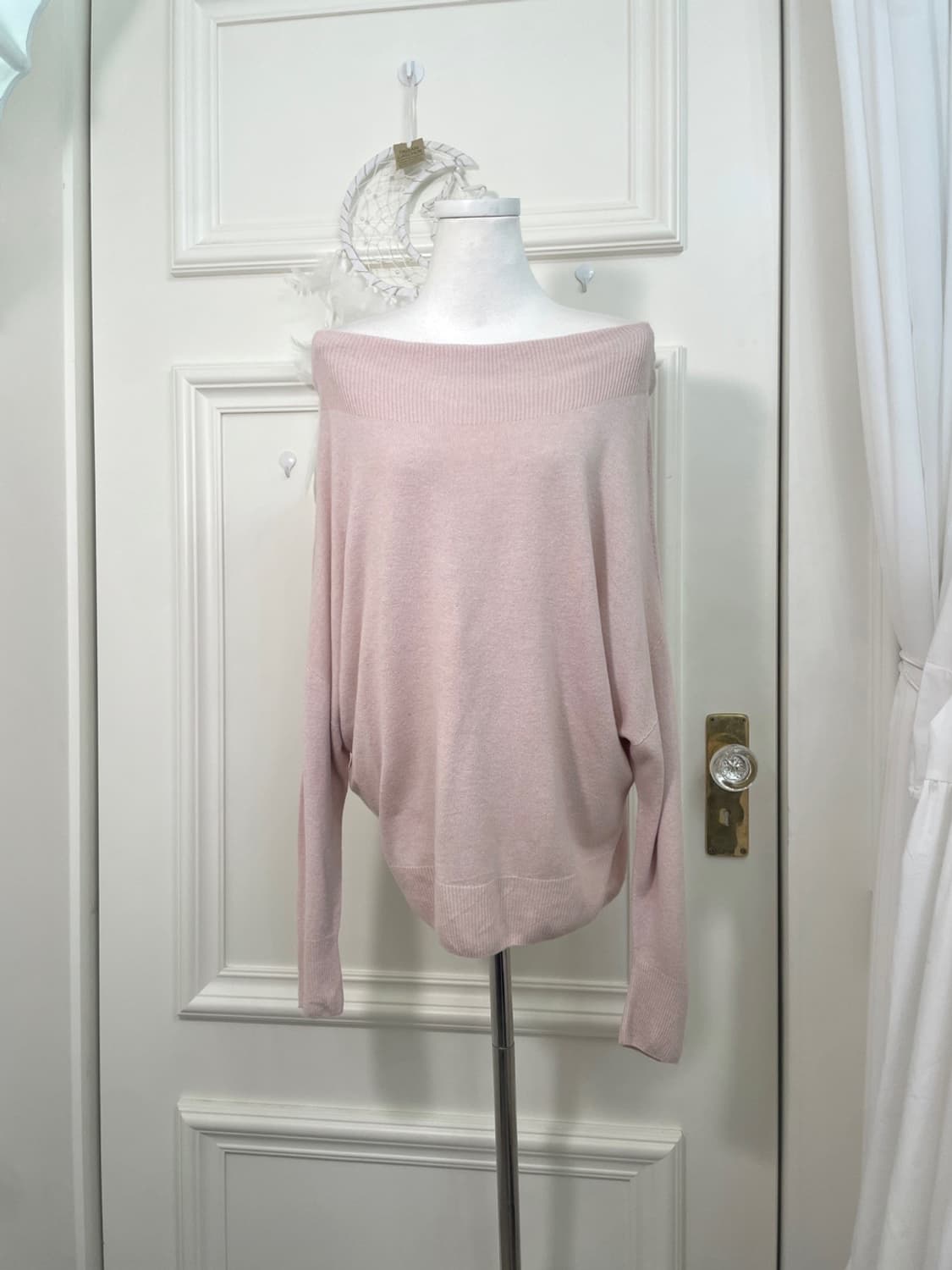 INDIVI pink off-shoulder basic loose cas 상품이미지1