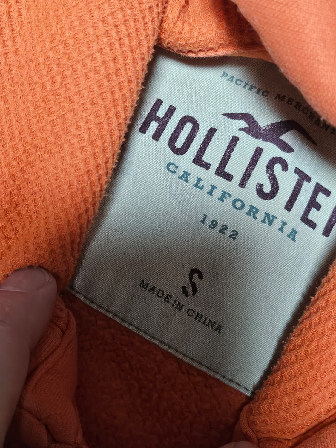 홀리스터 핀터깔 y2k 자수 로고 후드집업 오렌지 S 상품이미지3