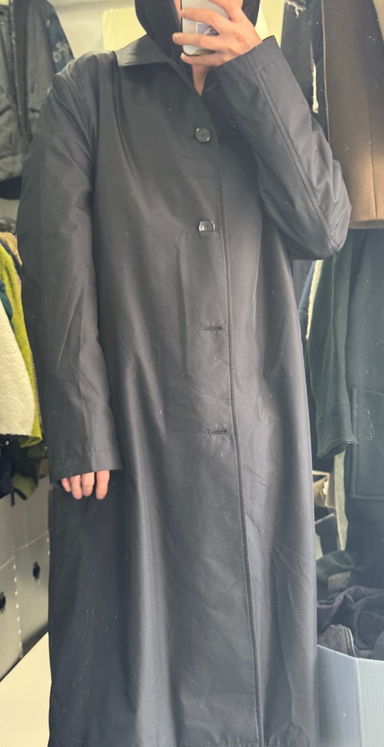 준코 코시노 일본 빈티지 미니멀 트렌치 코트 L 블랙 상품이미지2