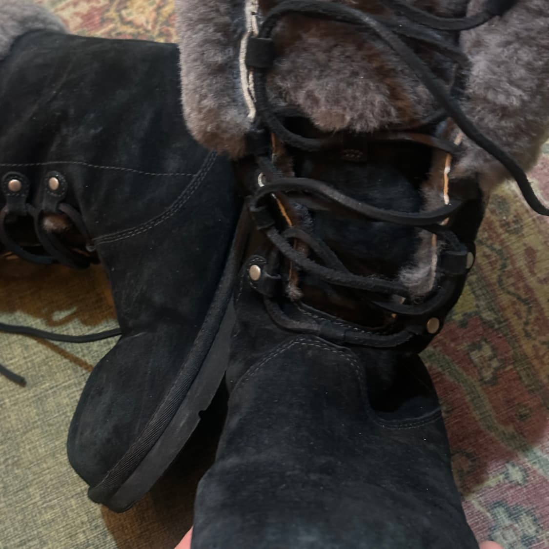 어그 쉽 스킨 레더 퍼 윈터 퍼 부츠 상품이미지2