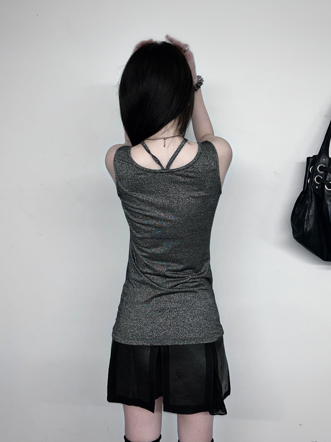 실버 글리터 더블 숄더 슬리브리스 상품이미지4