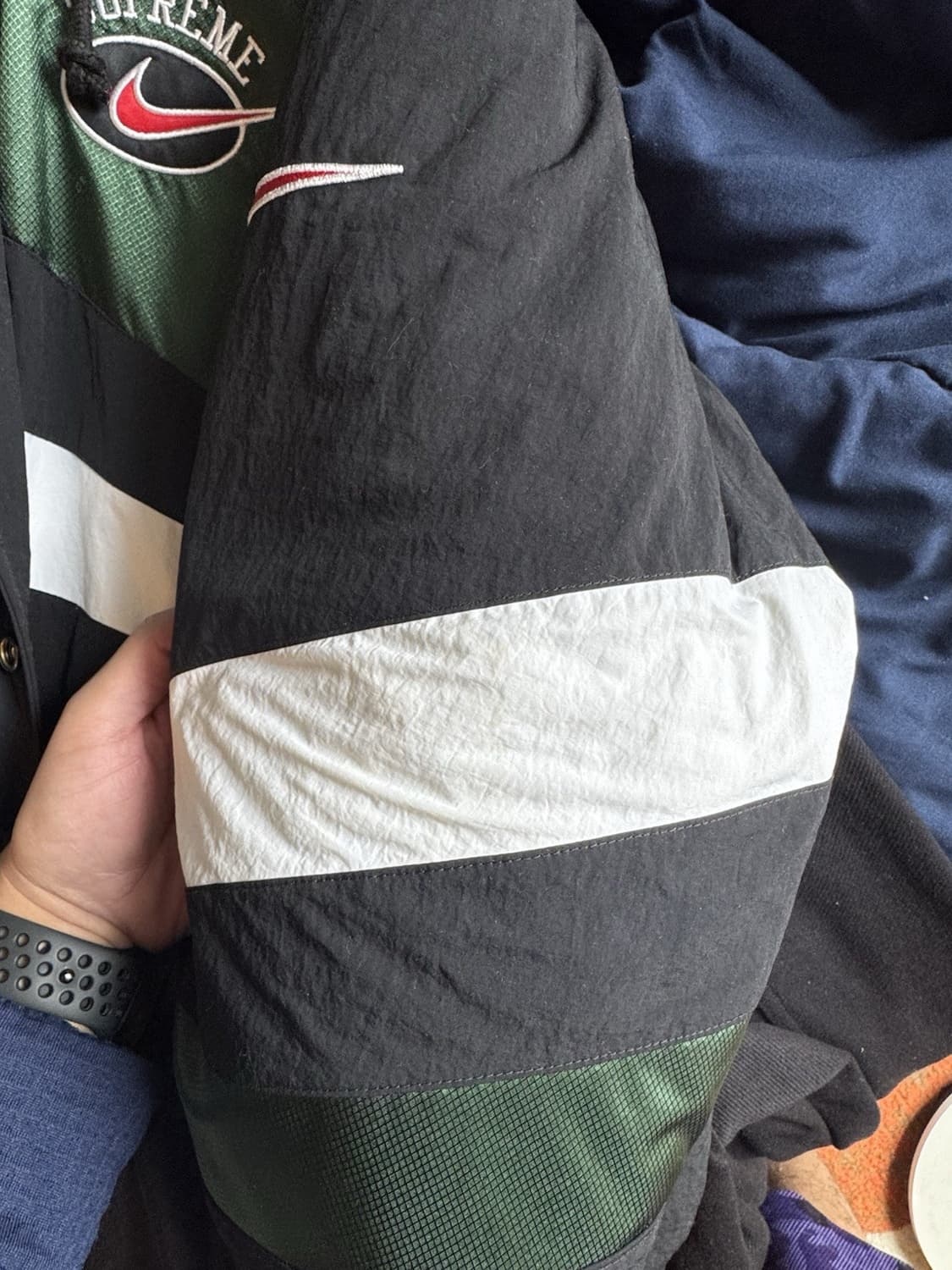 슈프림 x 나이키 후드 스포트 자켓 블랙/그린 상품이미지5