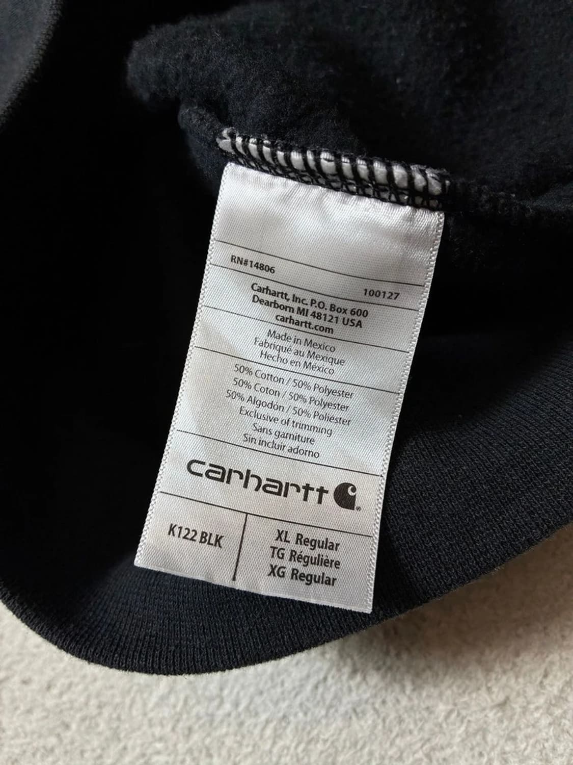 칼하트 오리지널 핏 헤비코튼 후드 집업 PN7192 상품이미지7