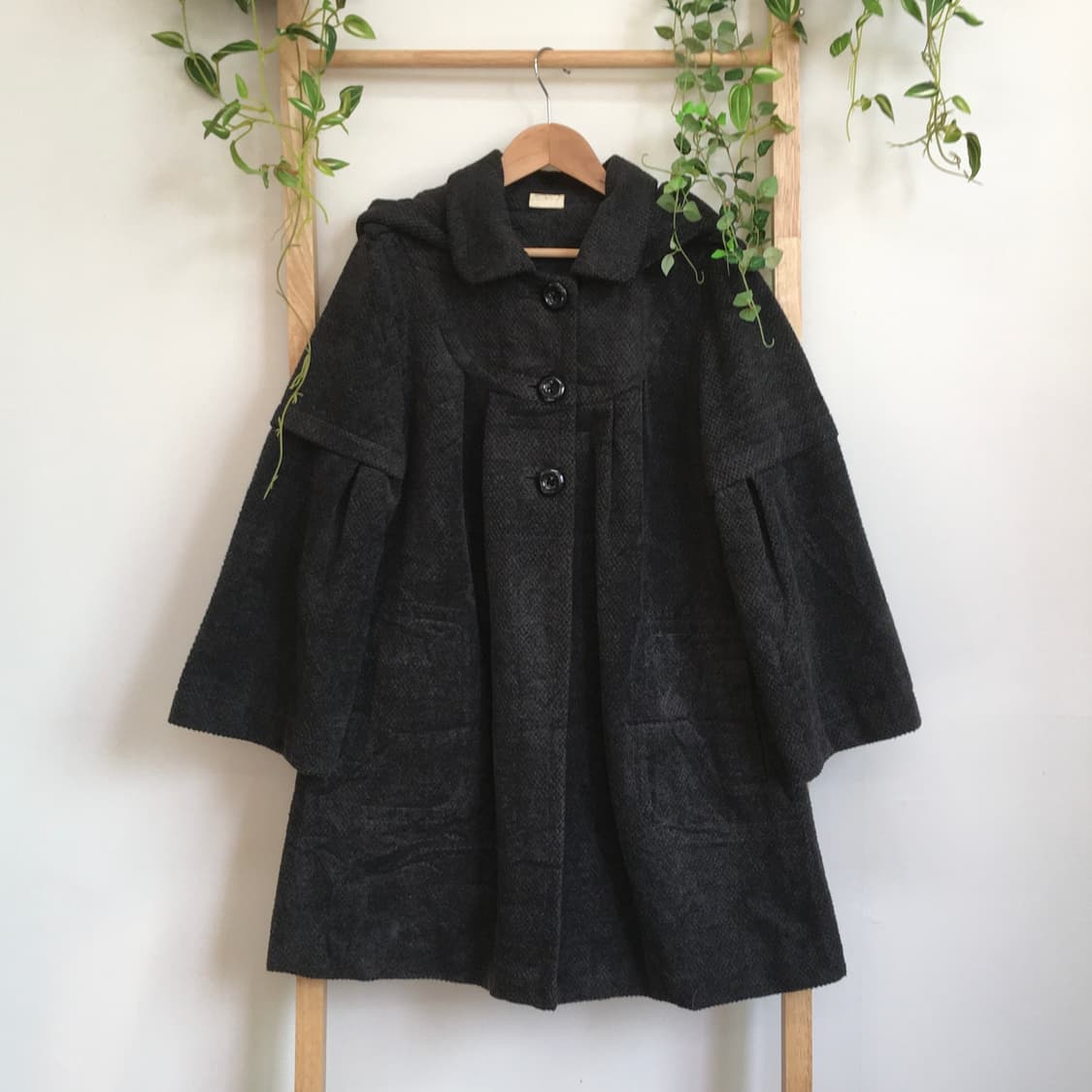 JPN/ 모리걸코트 차콜코트 케이프코트 천사핏코트 둥근카라코트 상품이미지5