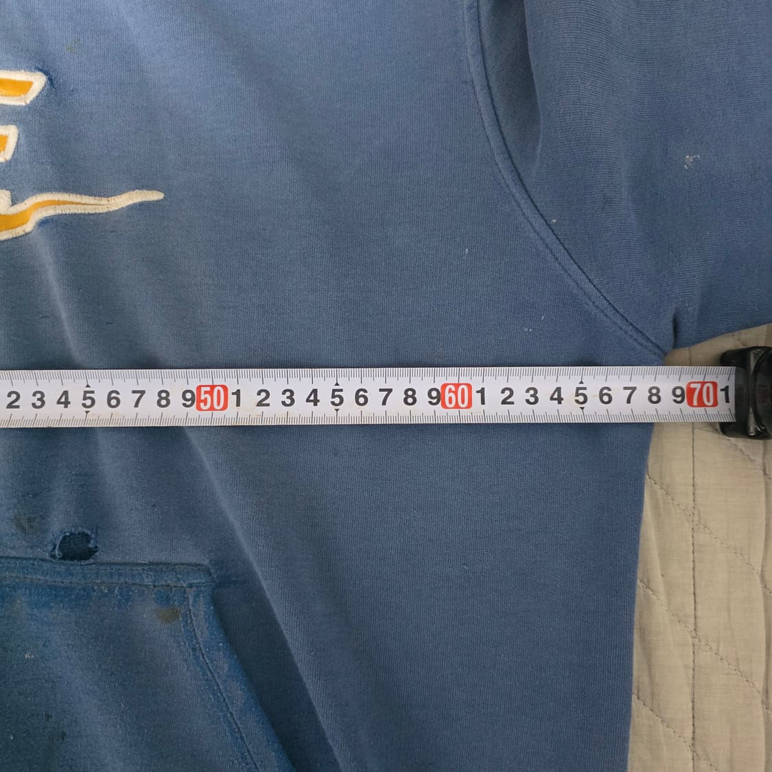 [XL] 빈티지 Y2K 나이키 센터 스우시 블루 데미지 후드티 트래쉬드 상품이미지9