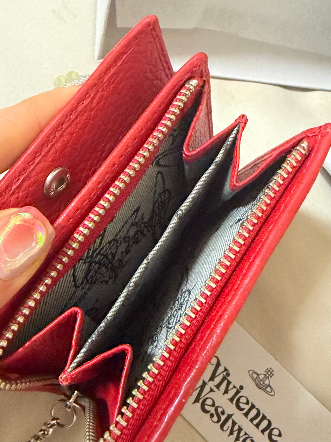 비비안웨스트우드 orb 펜던트 체인 반지갑 풀박스 상품이미지6