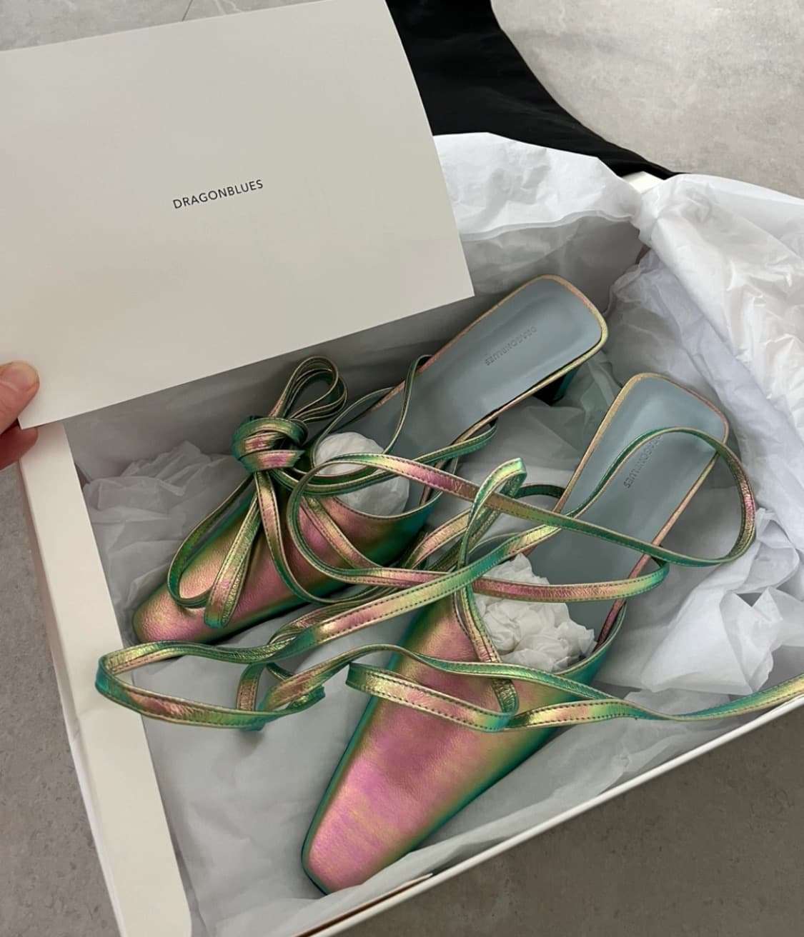 드래곤블루스 스퀘어 스트랩 뮬 230cm 새상품 상품이미지2