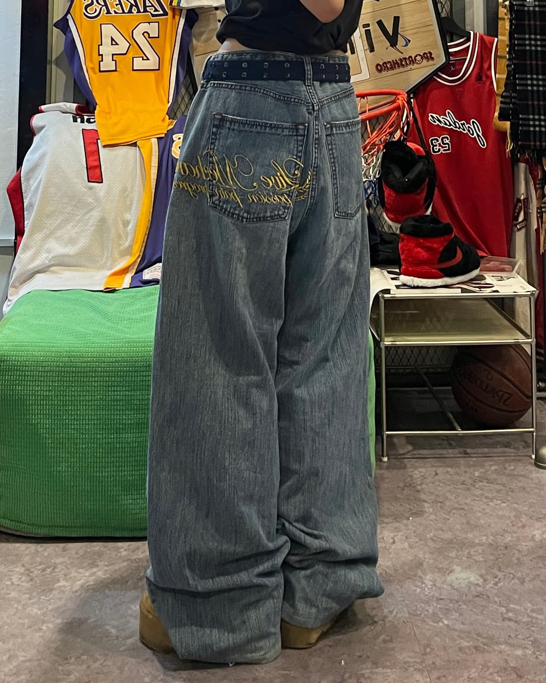 Lettering Denim pants 상품이미지3