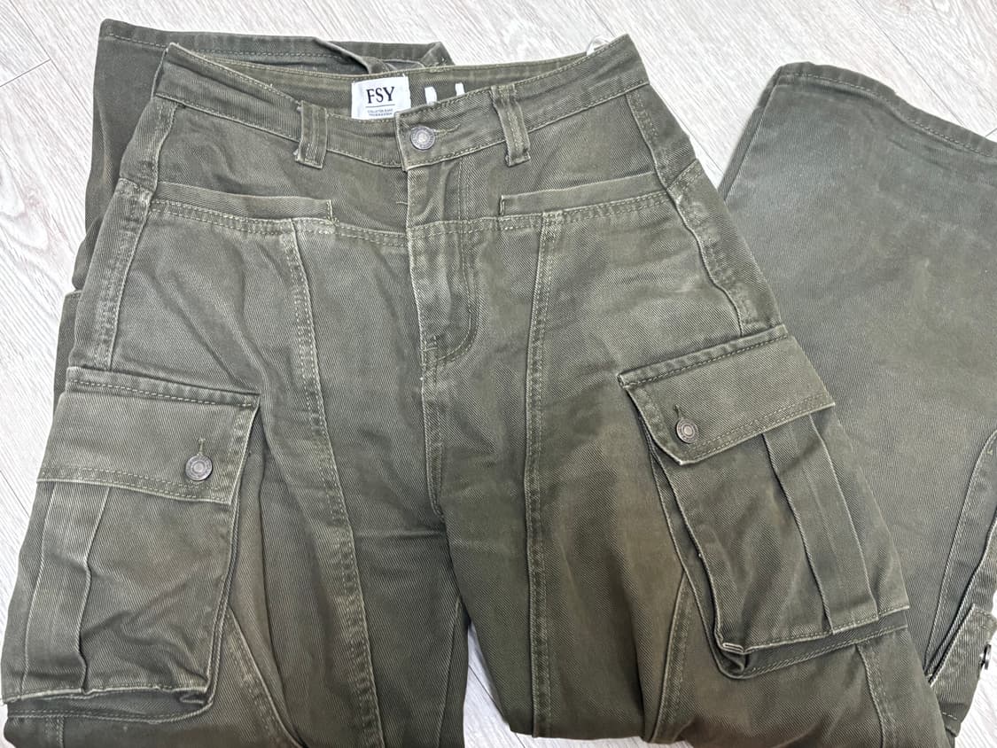 여성 카키 카고팬츠 상품이미지1