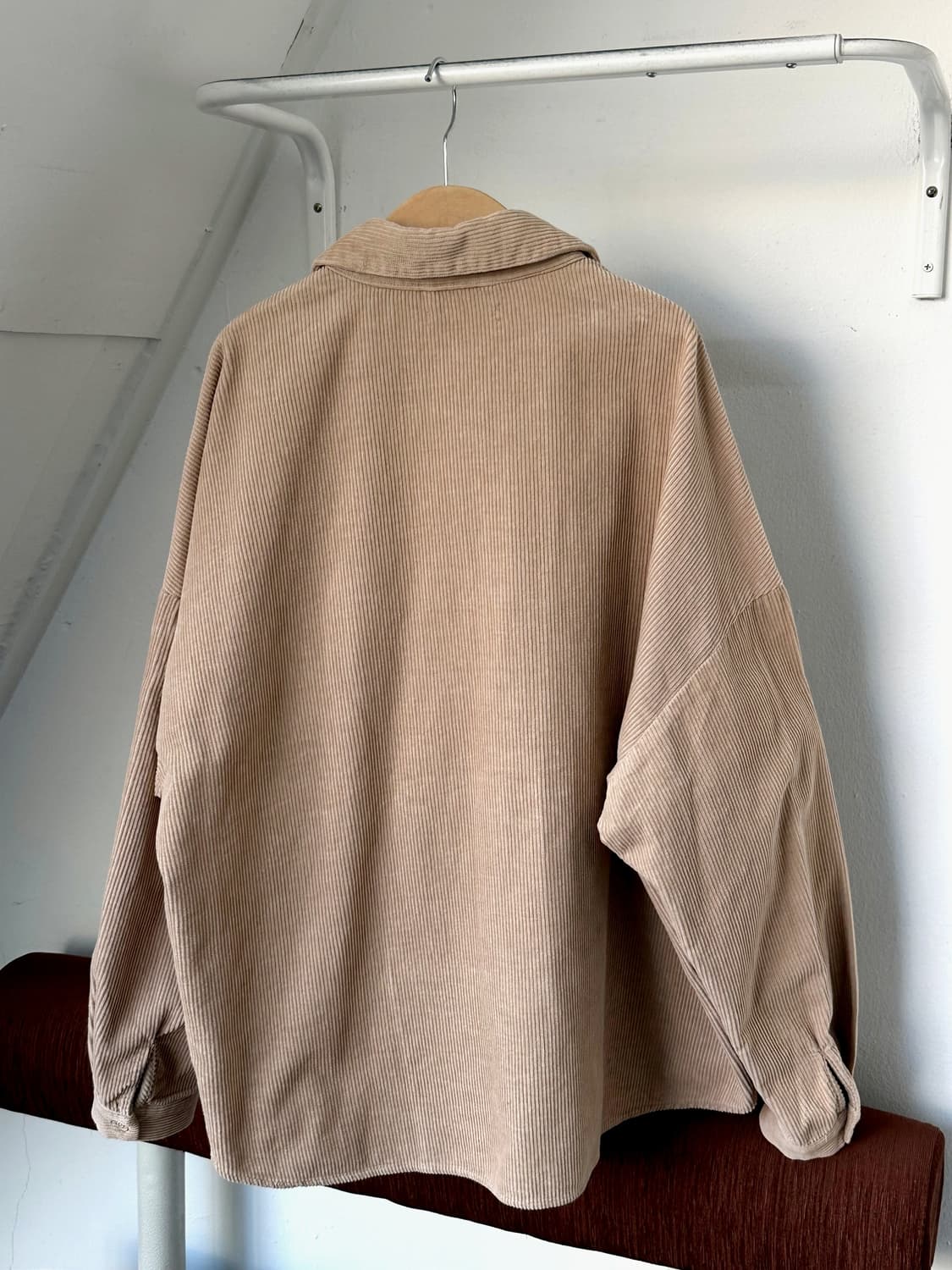 Cord design wide silhouette L/S shirt 상품이미지6