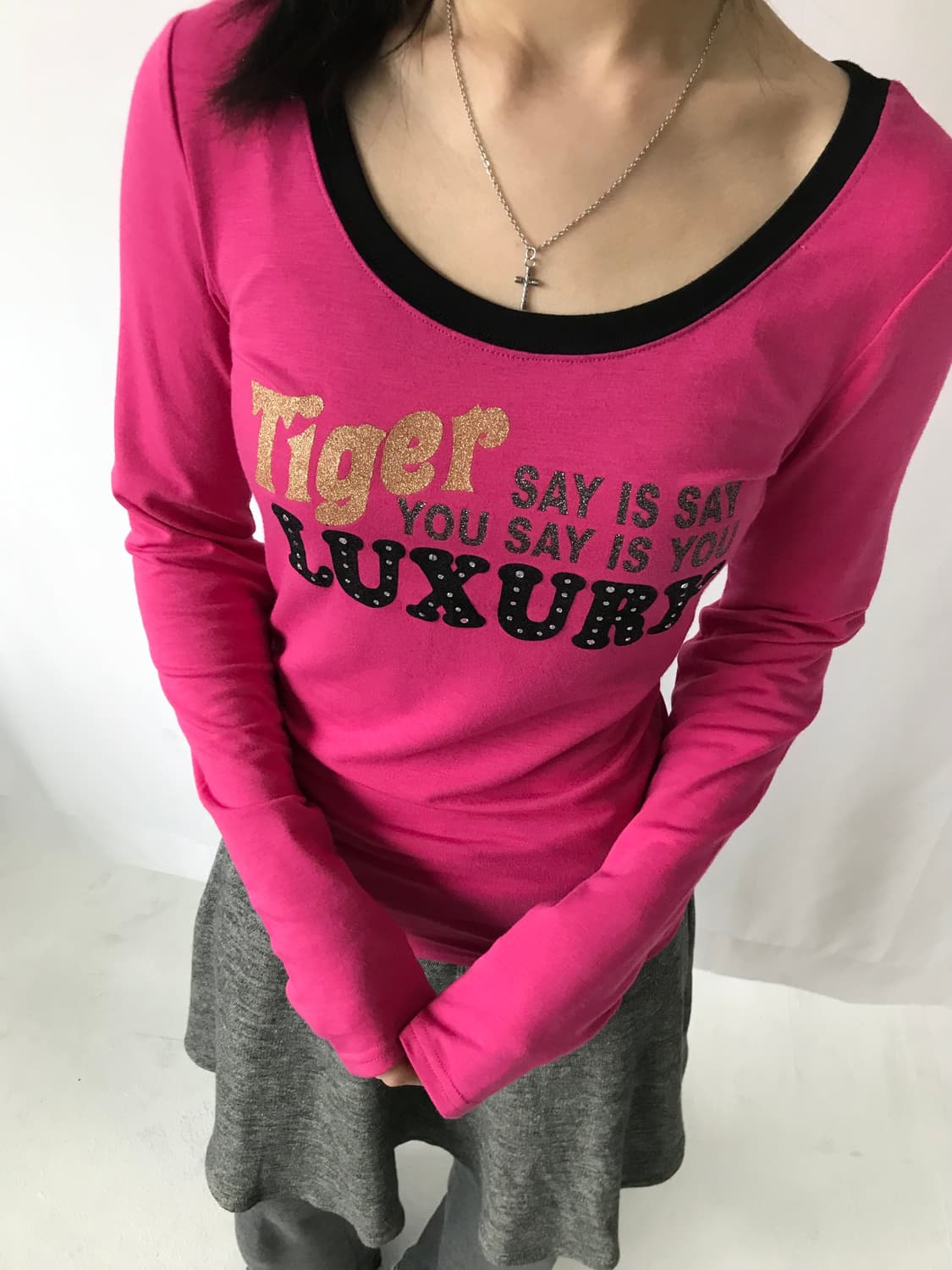 펑키 핑크 슬림 티셔츠 상품이미지2