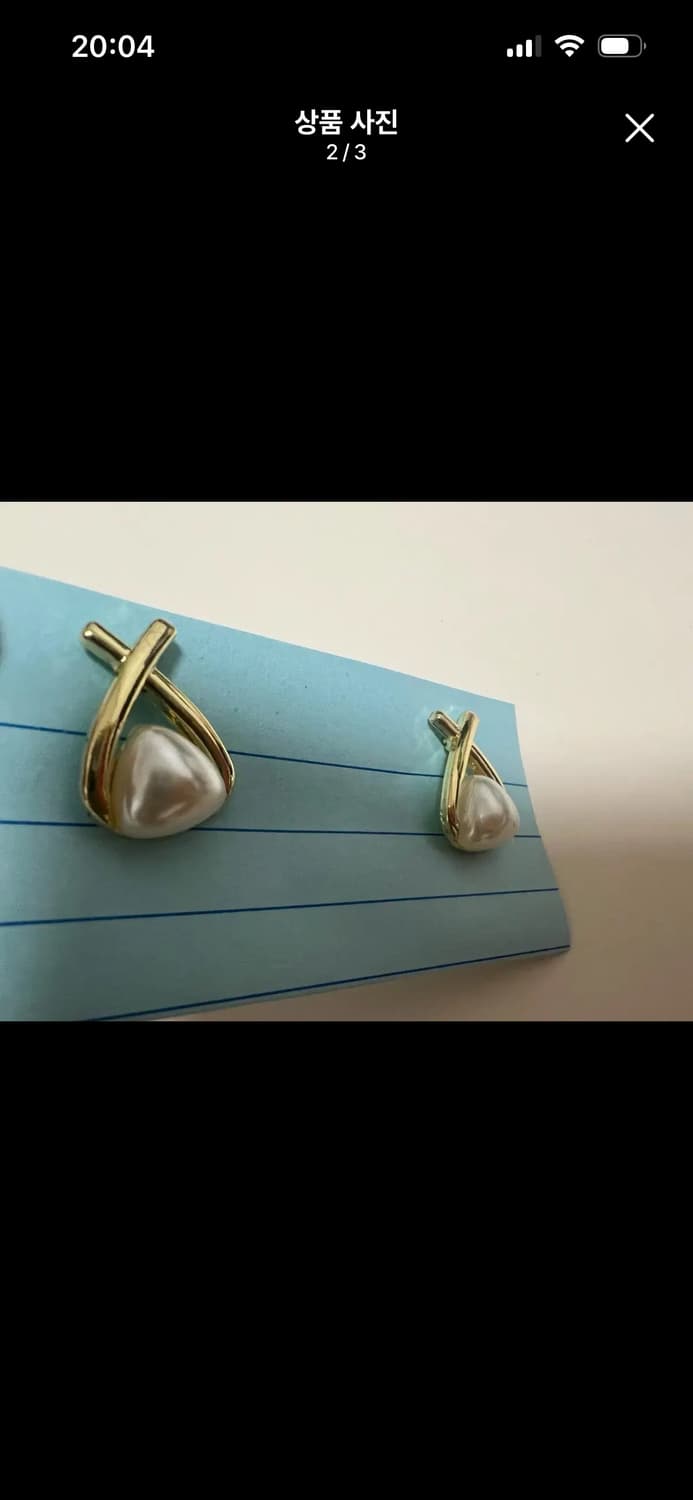 골드 프레임 진주 귀걸이(새상품) B0013 상품이미지2