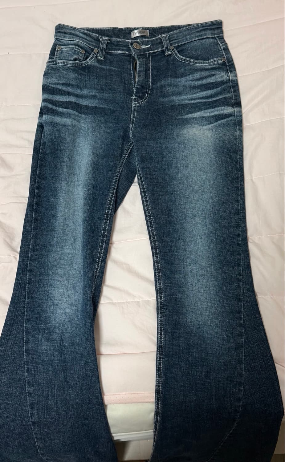 시너진 CAT WASHING MID-RISE JEANS 캣워싱 딥블루 상품이미지2