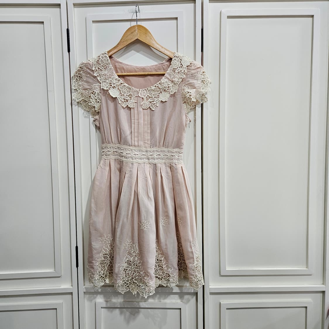 시크릿매직 레이스 핑크 원피스 상품이미지1