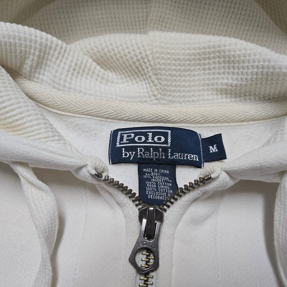 M 폴로랄프로렌 써멀 후드 집업 화이트 상품이미지3