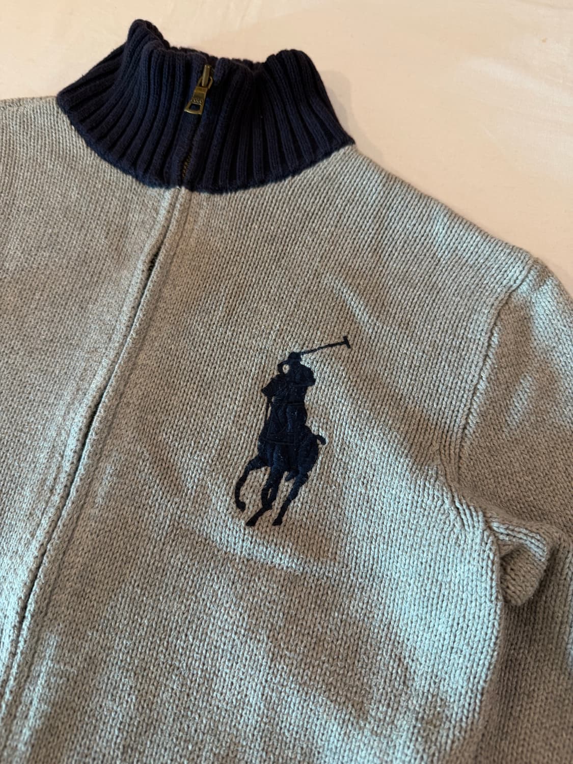 폴로 랄프로렌 빅포니 치프키프 니트 집업 져지 그레이 상품이미지2