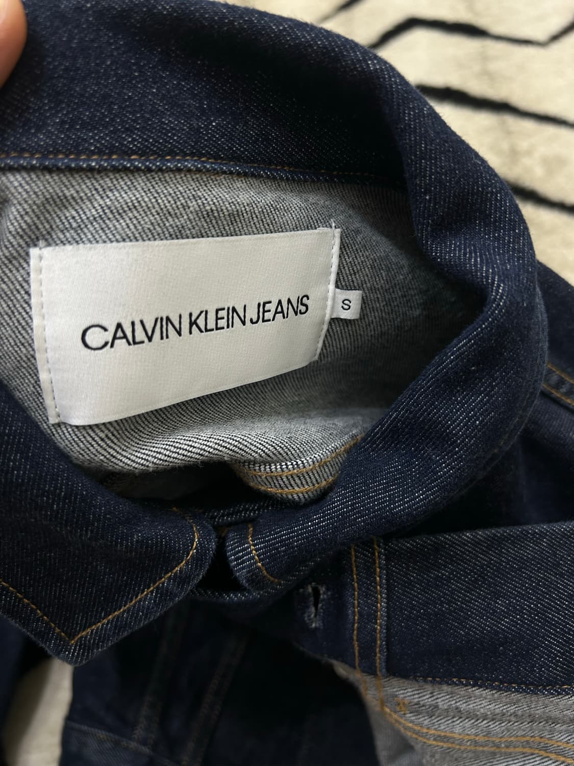 [S]캘빈클라인 크롭 오메가 데님 자켓/진청 상품이미지4