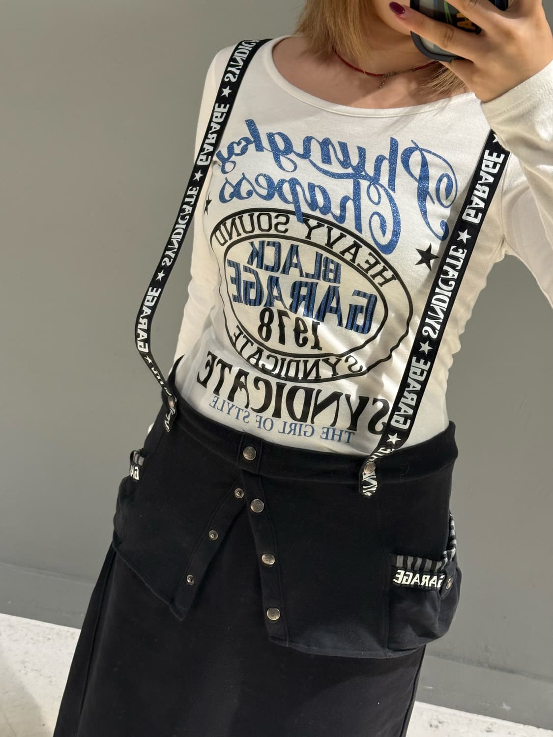 overalls detail lettering long sleeve 상품이미지3