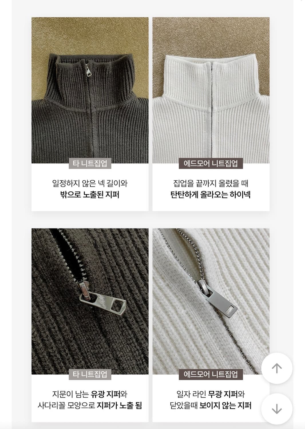 에드모어 알마 니트 집업 가디건 블랙 상품이미지3