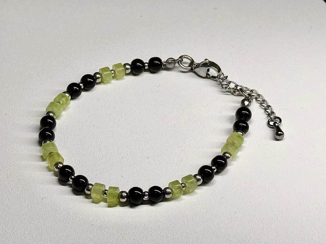 (핸드메이드) 오닉스 페리도트 믹스매치 천연석 원석팔찌 상품이미지4