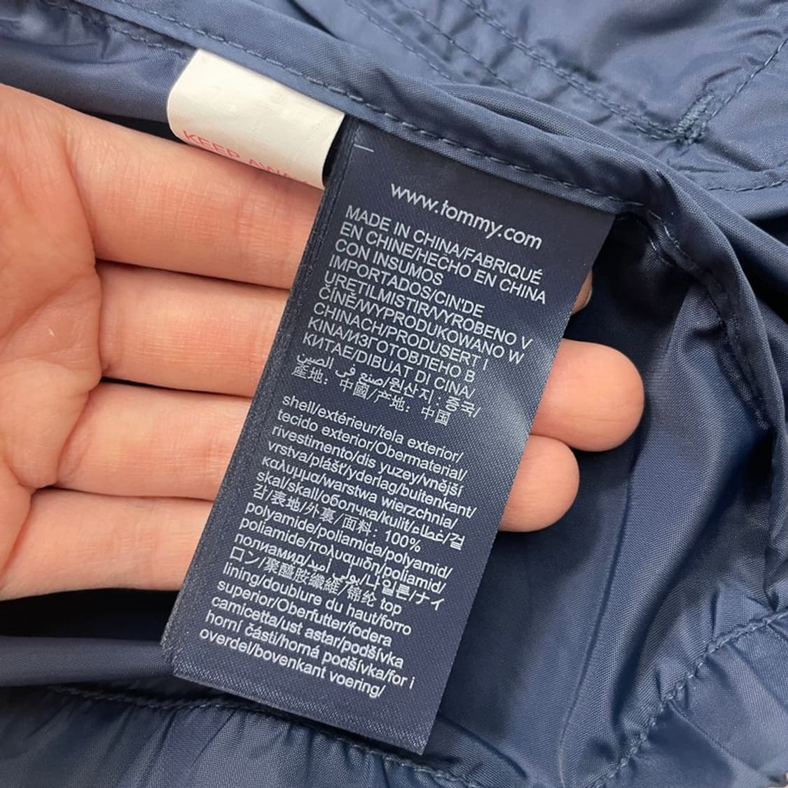 TOMMY HILFIGER 배색 후드 바람막이 네이비 176 상품이미지7
