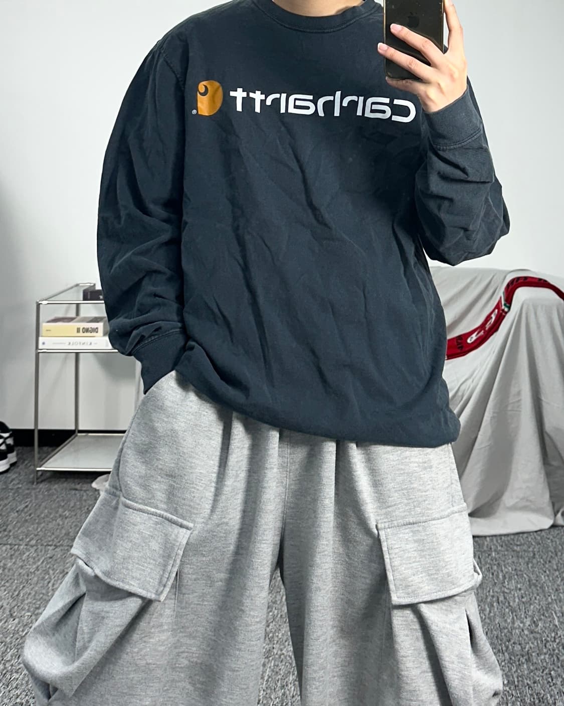 칼하트 차콜 빅로고 슬리브 M 상품이미지3