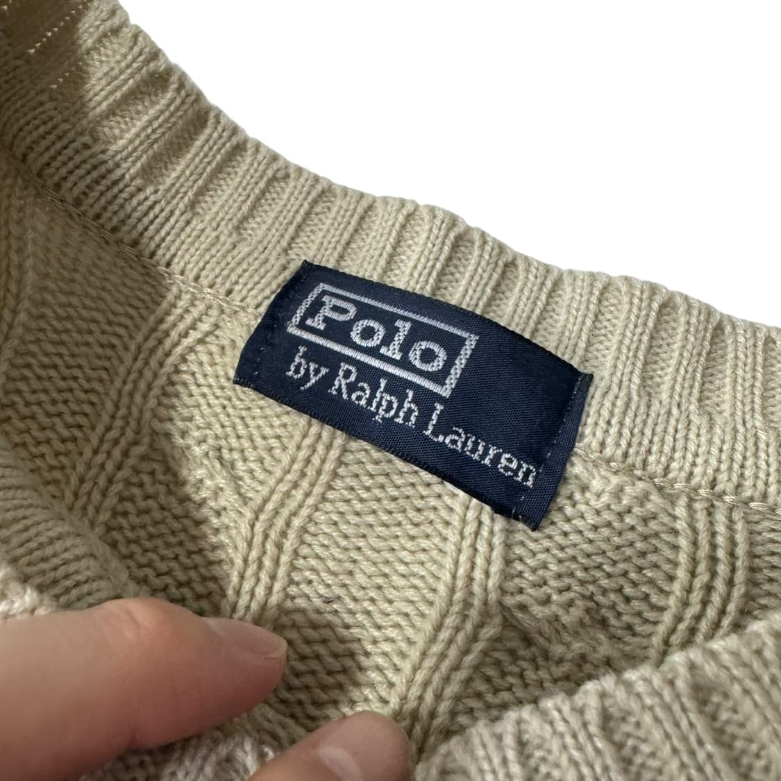 폴로 랄프로렌 오트밀 꽈배기 니트 상품이미지3