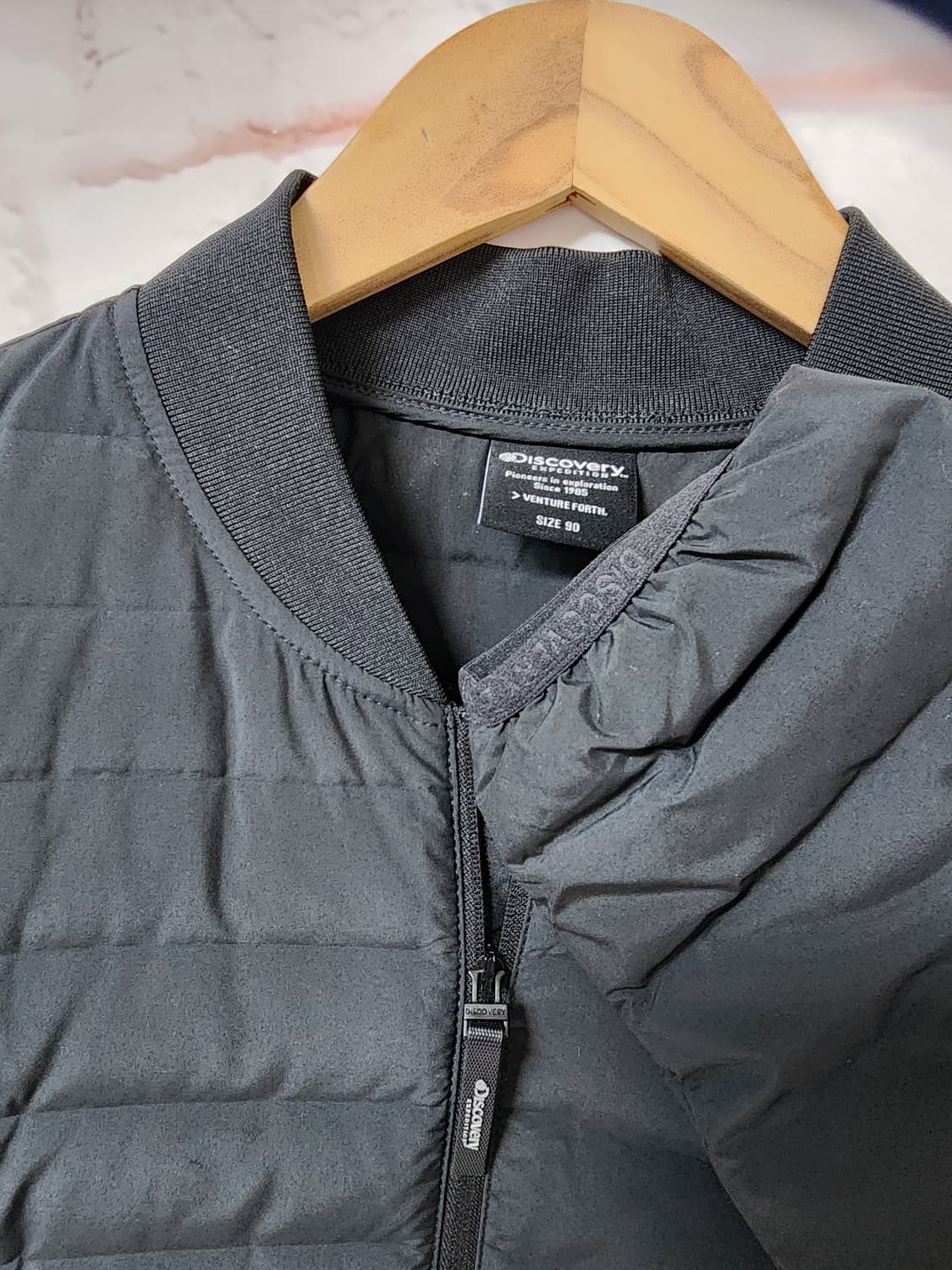 디스커버리 퀼팅 패딩 점퍼 블랙 상품이미지5