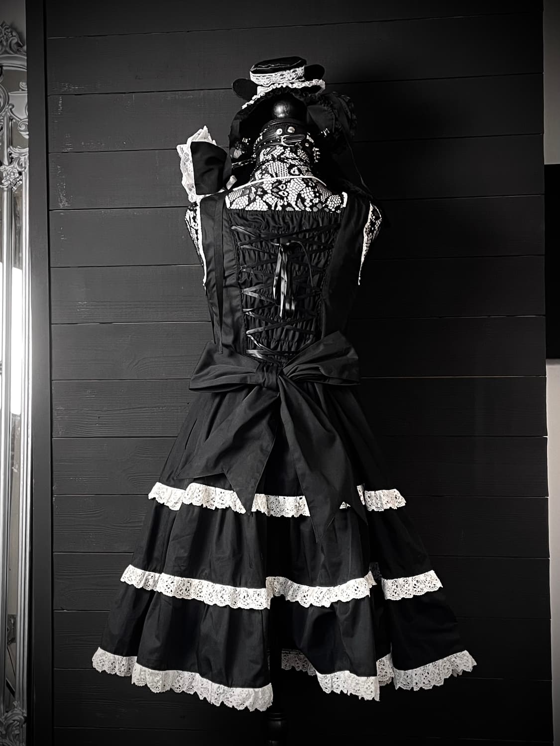 BODYLINE 바디라인 펑크 로리타 레이스 리본 코르셋 롱스커트 드레스 상품이미지3