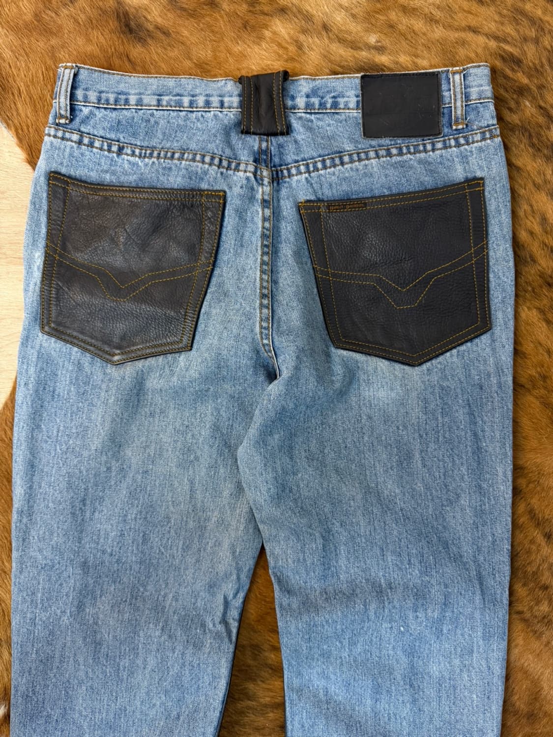 할리 데이비슨 레더 패널 데님 팬츠  상품이미지6