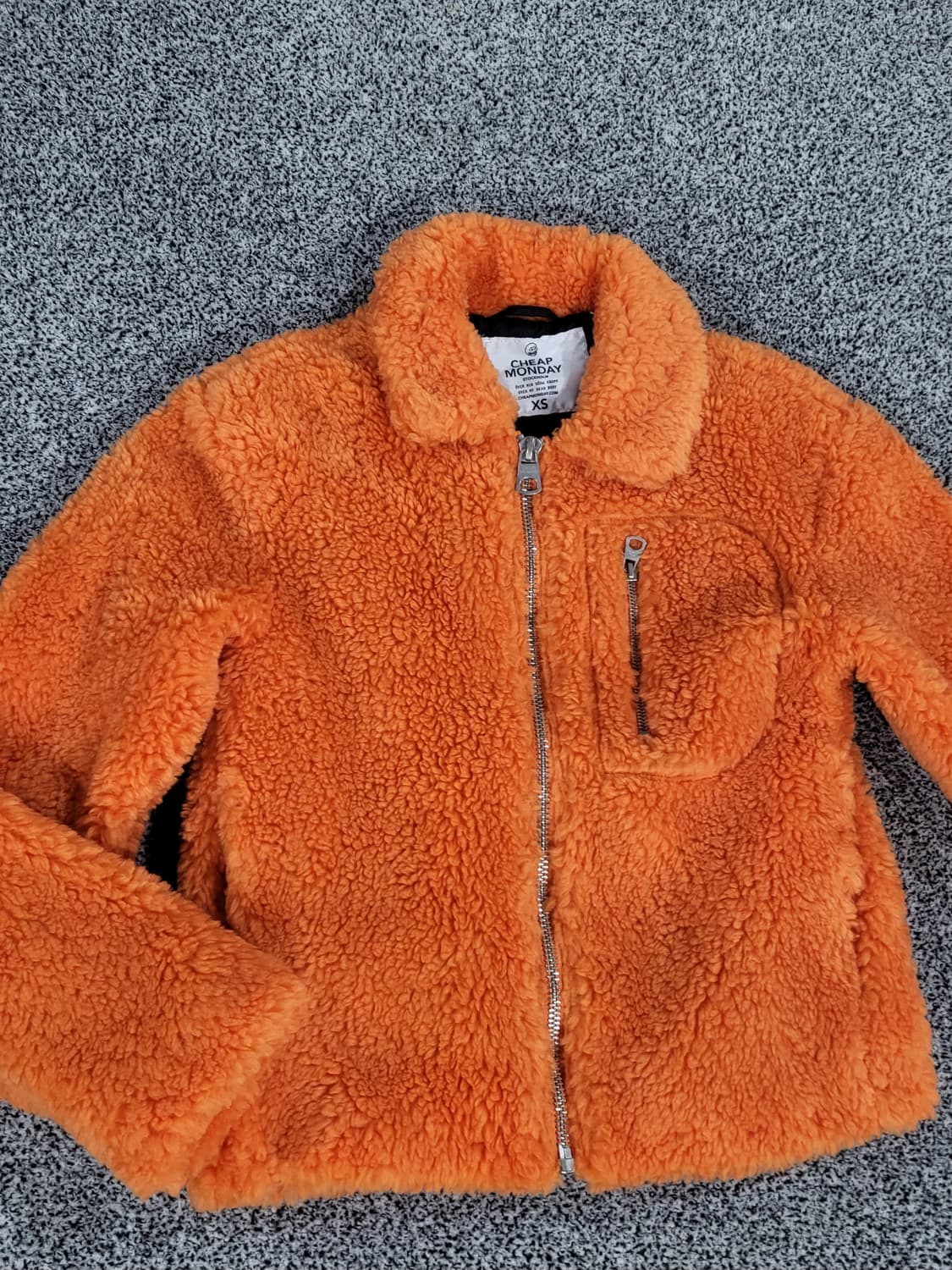 주황 컬러 퍼 자켓(Cheap Monday)-유아동용 상품이미지1