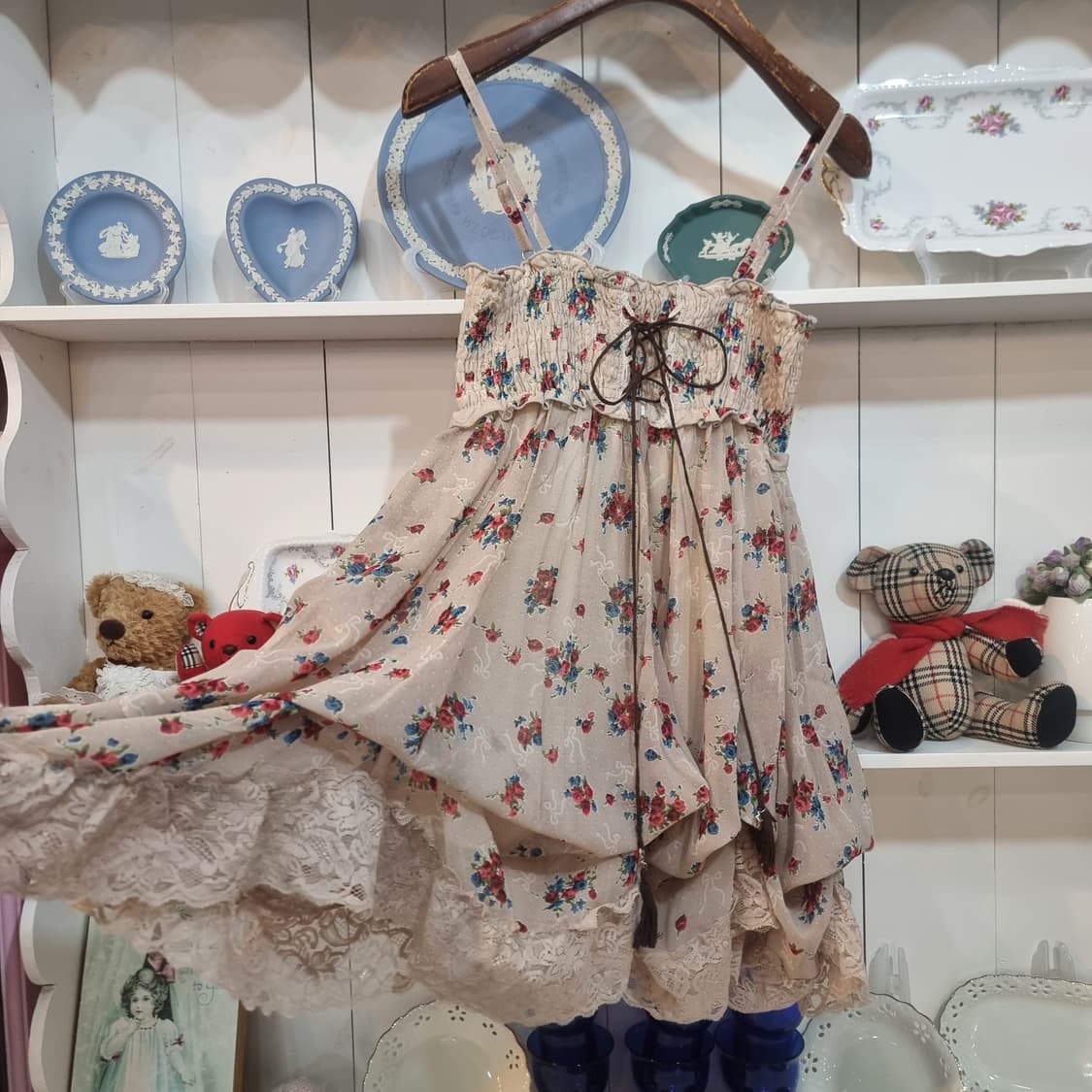 플라워 레이스 쉬폰 캐미솔 원피스 상품이미지7