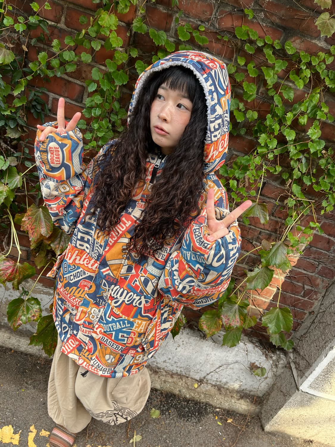 카툰패턴 코듀로이 아우터 상품이미지1