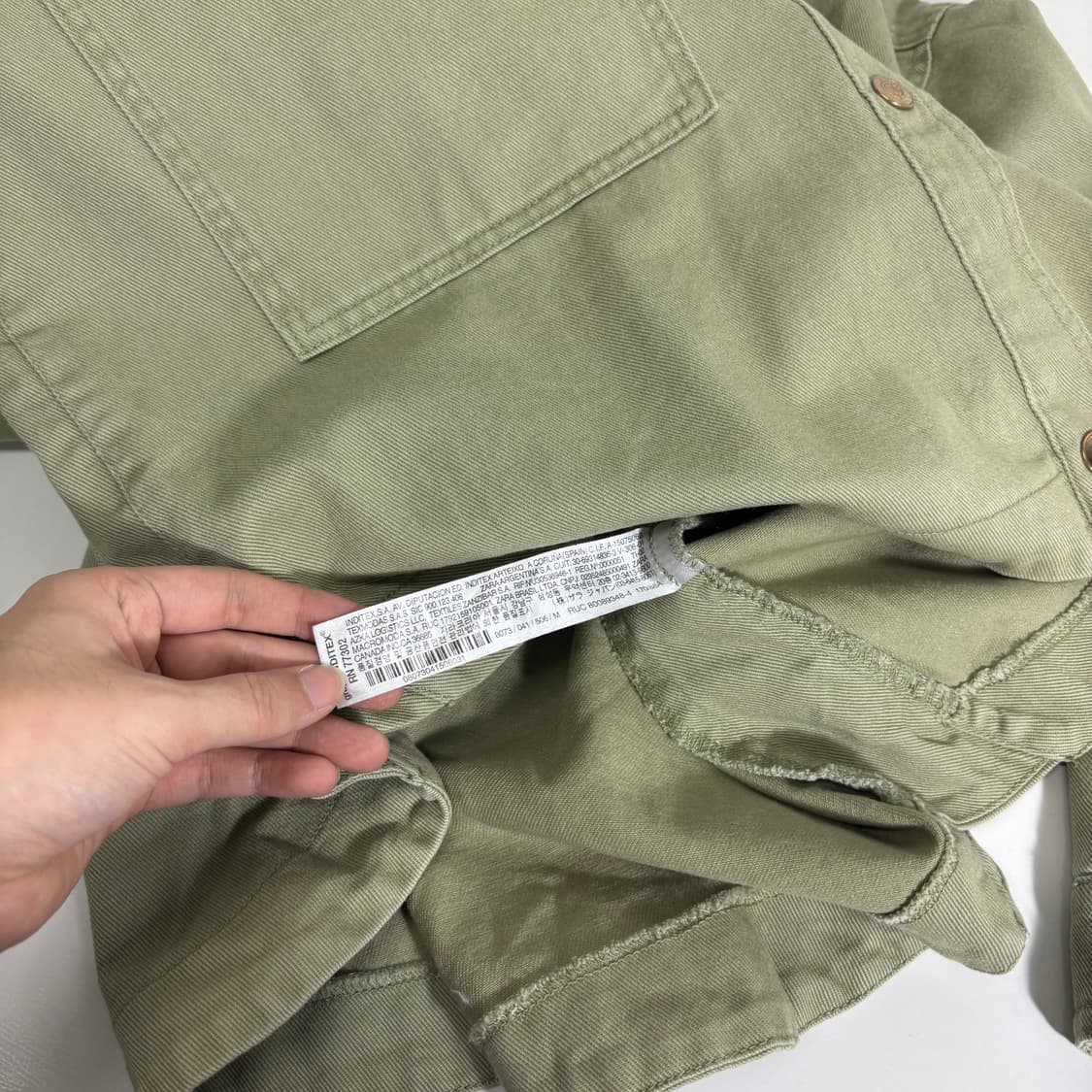 우먼FREE 자라 카키 워크 트러커자켓 상품이미지5