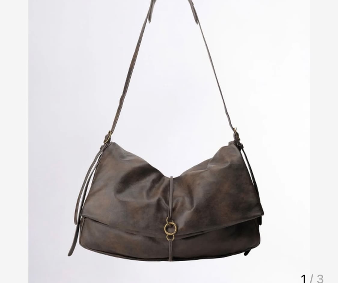 스컬프터 폴디드 슬라우치 숄더백 브라운 상품이미지1